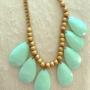 Mint and Gold bead Necklace